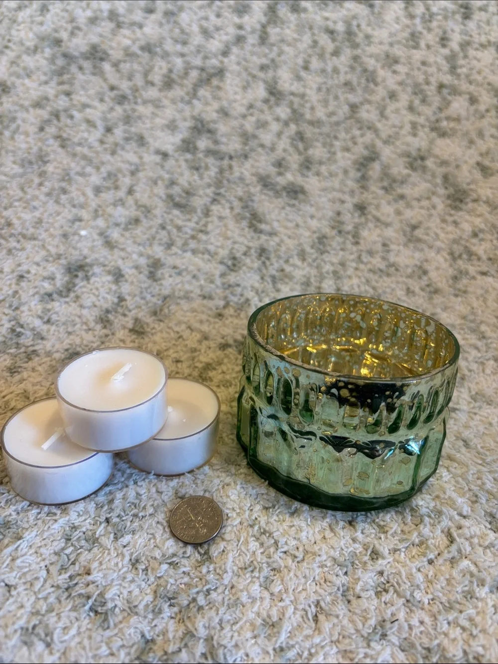 Rustic Sage Green Mercury Glass Tealight Holder by Koyal NWT Pier One